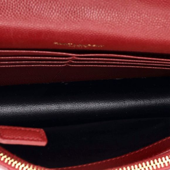 Saint Laurent Classic Monogram Wallet on Chain Matelasse Chevron Leather Small - Picture 5 of 10